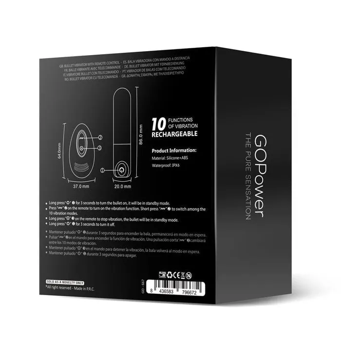 GoPower Vibrators GoPower Asha Vibratore con Telecomando GoPower Vibrators GoPower Asha Vibratore con Telecomando