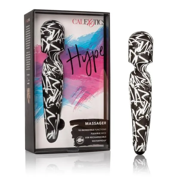 Hype Massager Body Massage Wand Black White Hype Vibrators Hype Massager Body Massage Wand Black White Hype Vibrators