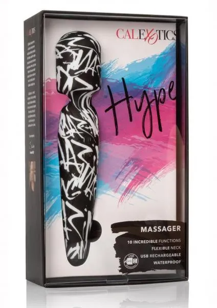 Hype Massager Body Massage Wand Black White Hype Vibrators Hype Massager Body Massage Wand Black White Hype Vibrators