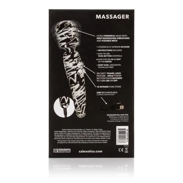 Hype Massager Body Massage Wand Black White Hype Vibrators Hype Massager Body Massage Wand Black White Hype Vibrators