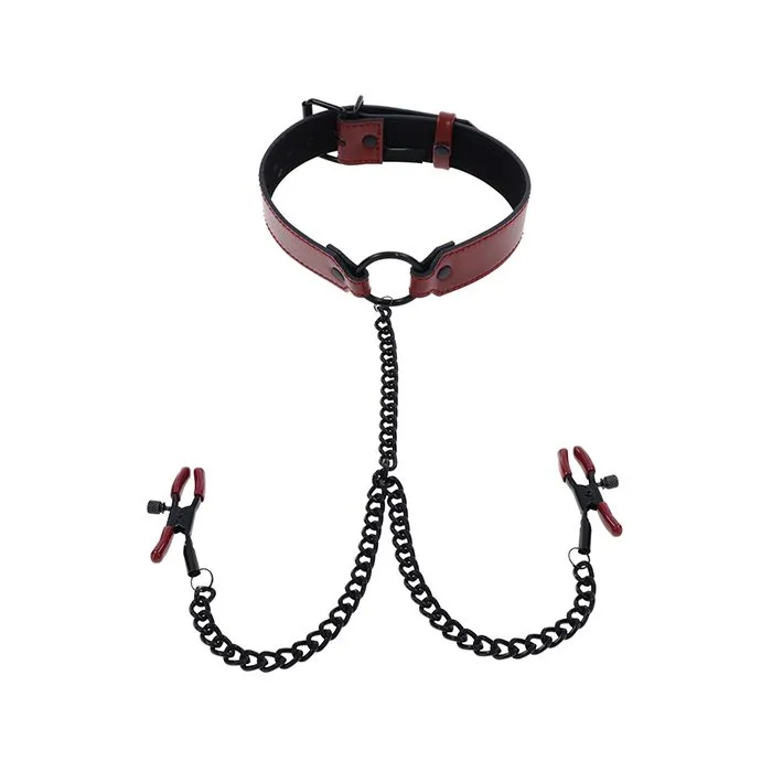 Saffron Collar wChain Nipple Clamps Sportsheets Nipple Clitoral Toys Saffron Collar wChain Nipple Clamps Sportsheets Nipple Clitoral Toys