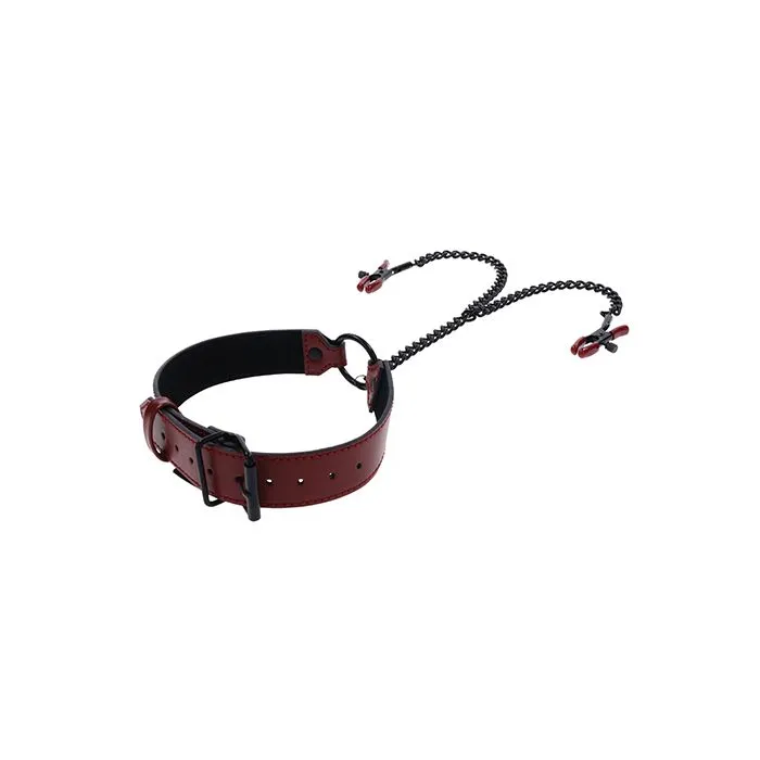 Saffron Collar wChain Nipple Clamps Sportsheets Nipple Clitoral Toys Saffron Collar wChain Nipple Clamps Sportsheets Nipple Clitoral Toys