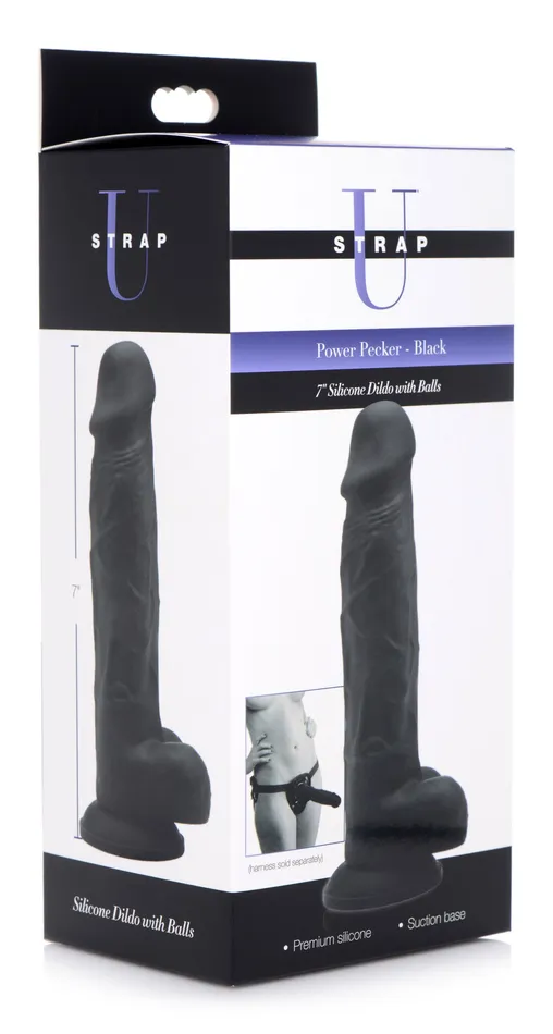 Power Pecker Silicone Dildo With Balls XR Brands Female Sex Toys
