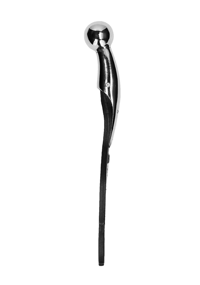 Restraints Shots America Saddle Leather Hand Paddle Metal Ball Handle Black
