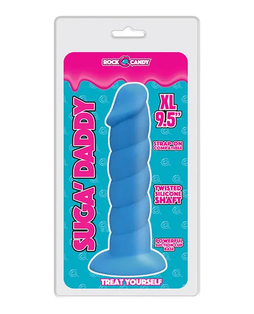 Rock Candy Suga Daddy 95 Silicone Dildo Blue Rock Candy Dildos
