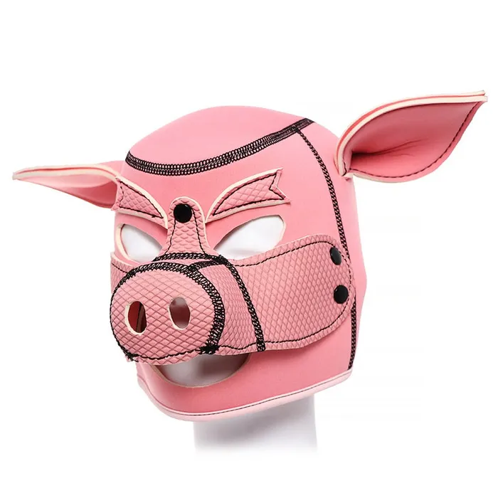 Couples House of Dasein Pet Play Neoprene Pink Pig Mask Hood Bdsm Fetish Costume Couples House of Dasein Pet Play Neoprene Pink Pig Mask Hood Bdsm Fetish Costume
