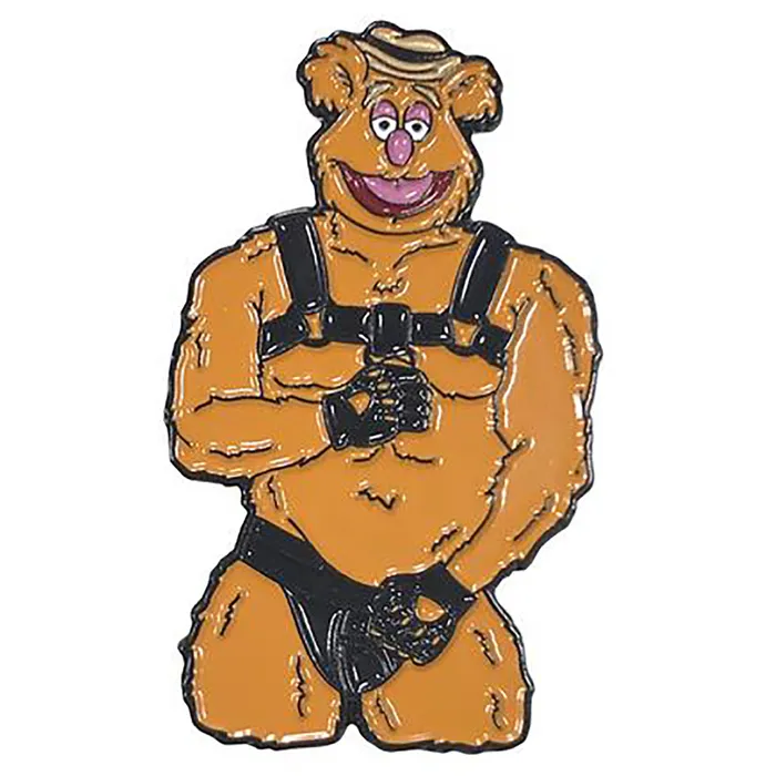 Geeky Kinky Restraints Fozzie Leather Pin