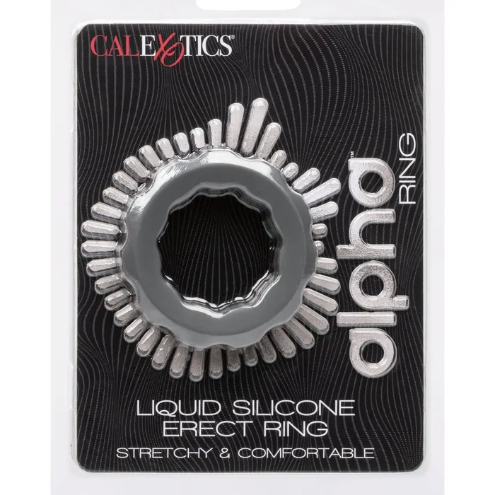 CalExotics Alpha Liquid Silicone Erect Ring Gray Male Sex Toys CalExotics Alpha Liquid Silicone Erect Ring Gray Male Sex Toys