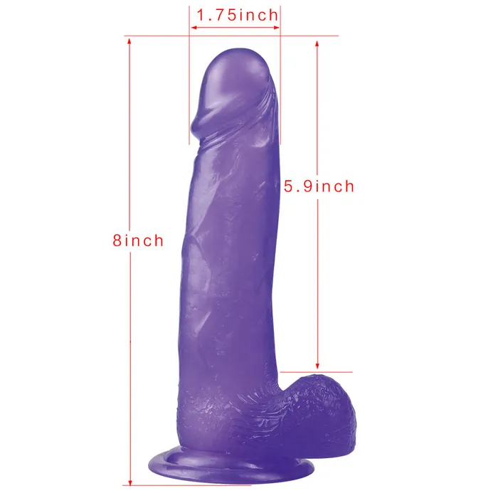 Dildos LoveToy Jelly Studs Crystal Dildo Large Purple