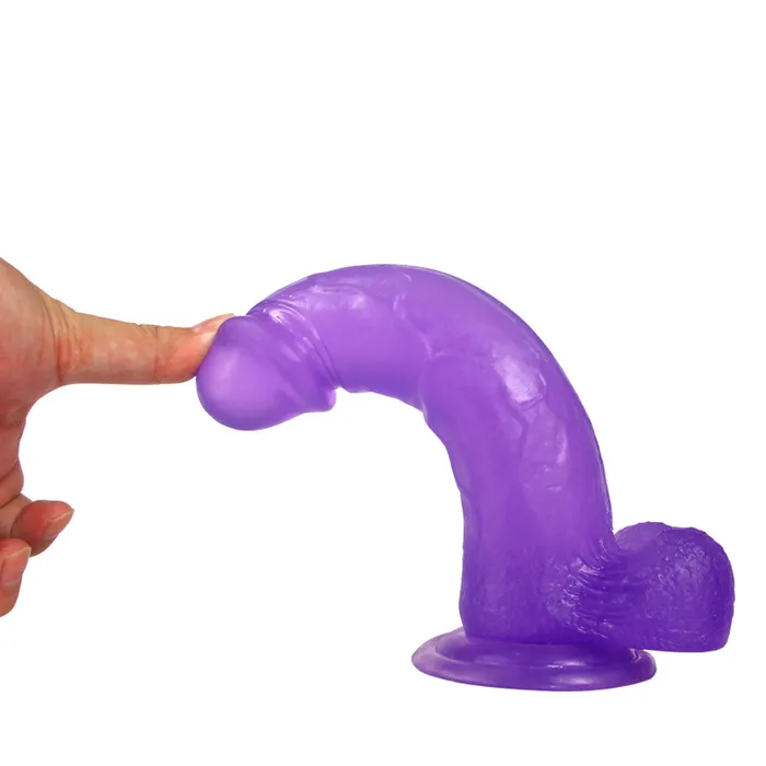 Dildos LoveToy Jelly Studs Crystal Dildo Large Purple