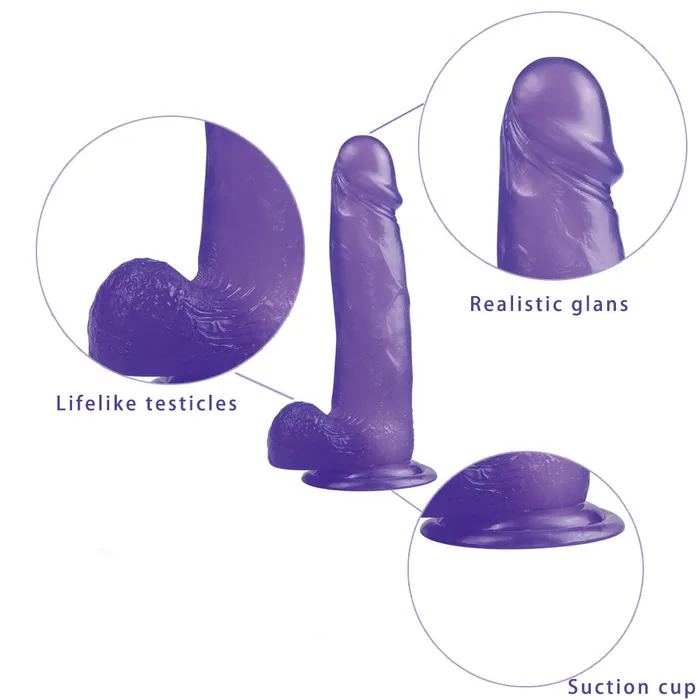 Dildos LoveToy Jelly Studs Crystal Dildo Large Purple