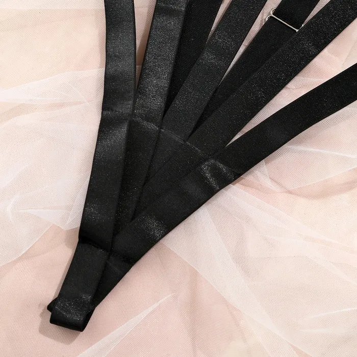 EVEs SECRETS OnePiece Bandage Bodysuit For Women Black Exotic Costume Open Sexy Clothing Anal