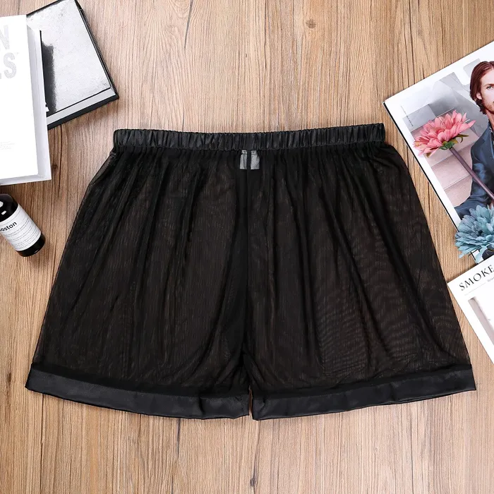 Male Sex Toys Mens SeeThrough Nightwear Lounge Mesh Boxer Shorts for Men Male Sexy Underwear EVEs SECRETS