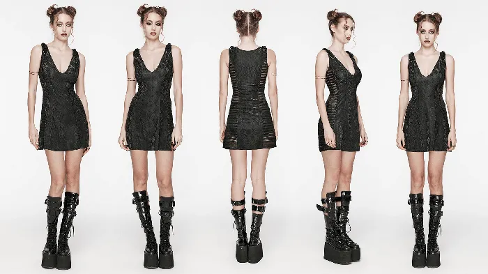 Sexy Sleeveless Black Mini Dress with Snake Print EVEs SECRETS Female Sex Toys