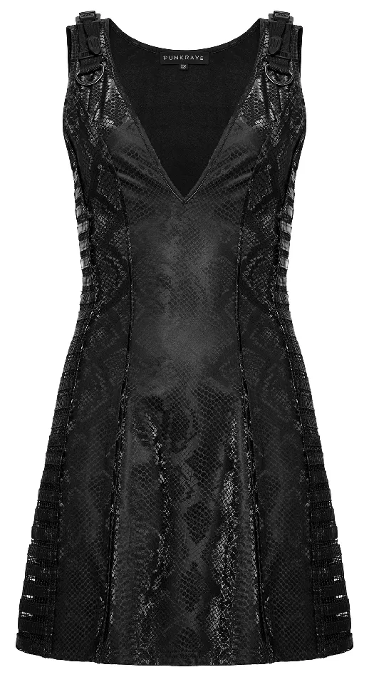 Sexy Sleeveless Black Mini Dress with Snake Print EVEs SECRETS Female Sex Toys