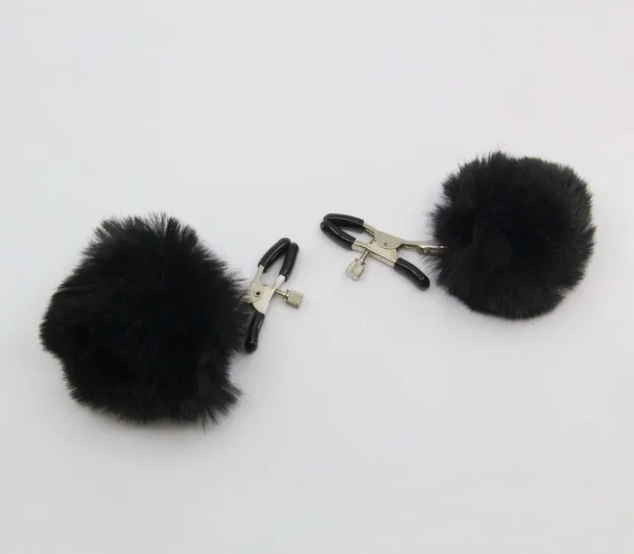 Love In Leather Pom Pom Nipple Clamps Nipple Clitoral Toys