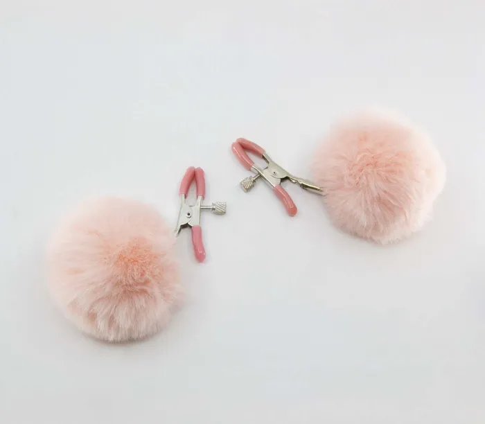 Love In Leather Pom Pom Nipple Clamps Nipple Clitoral Toys