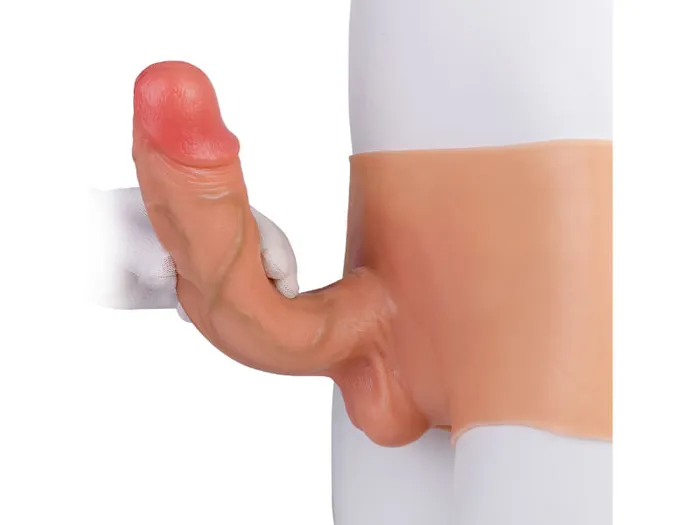 WATCH VIDEO Wearable Realistic Dildo Skin Touch Strap On Dildo Pants Stretchy Sex Toy for Lesbian Safystyle Female Sex Toys