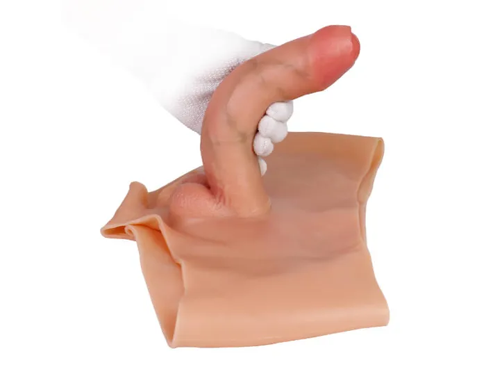 WATCH VIDEO Wearable Realistic Dildo Skin Touch Strap On Dildo Pants Stretchy Sex Toy for Lesbian Safystyle Female Sex Toys