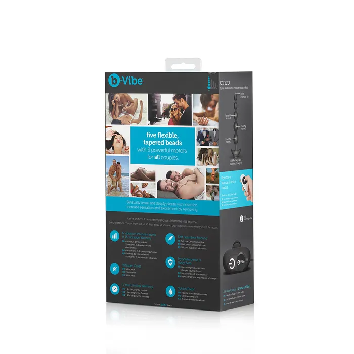 BVibe Male Sex Toys bVibe Cinco Vibrating Anal Beads