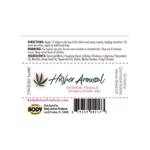 Body Action Products Higher Arousal Female Stimulating Gel 12 oz Enhancers Body Action Products Higher Arousal Female Stimulating Gel 12 oz Enhancers