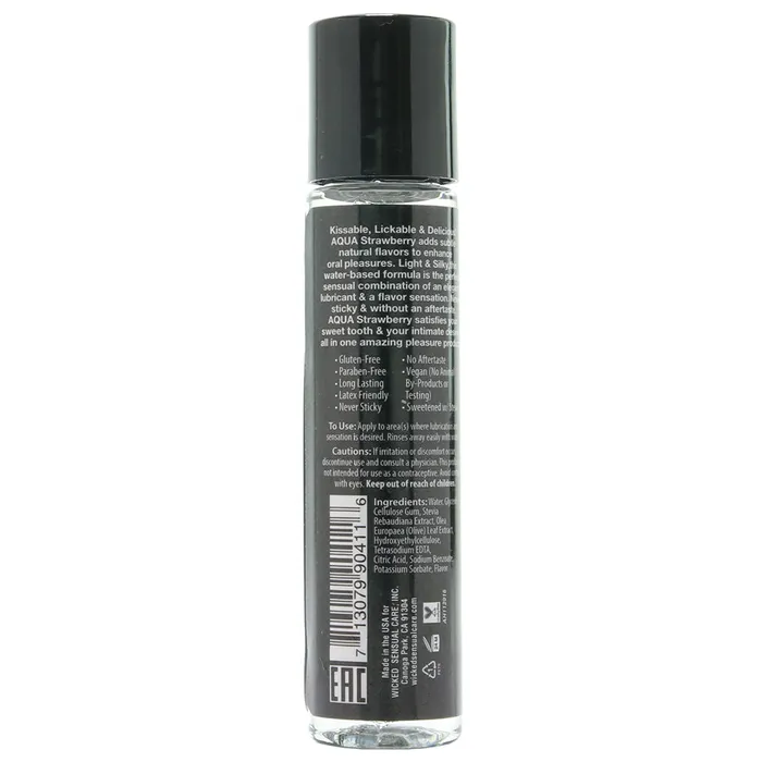 Female Sex Toys Wicked Sensual Care Aqua Flavored Lube 1oz30ml in Strawberry