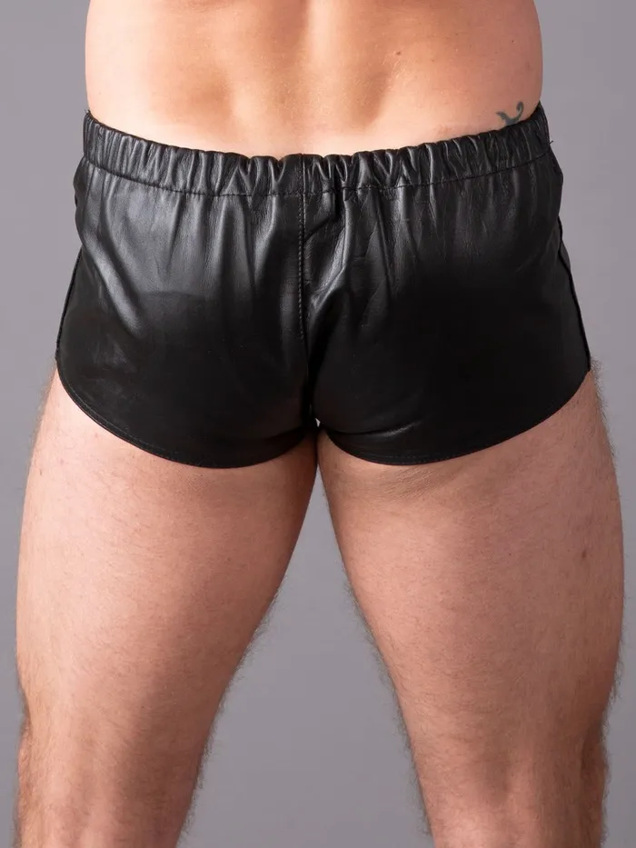 HonourSkintwocom Front Zip Leather Boxers in Black Restraints