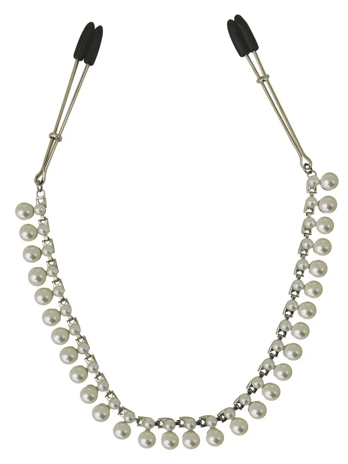 HonourSkintwocom Nipple Clitoral Toys Midnight Pearl Chain Nipple Clips