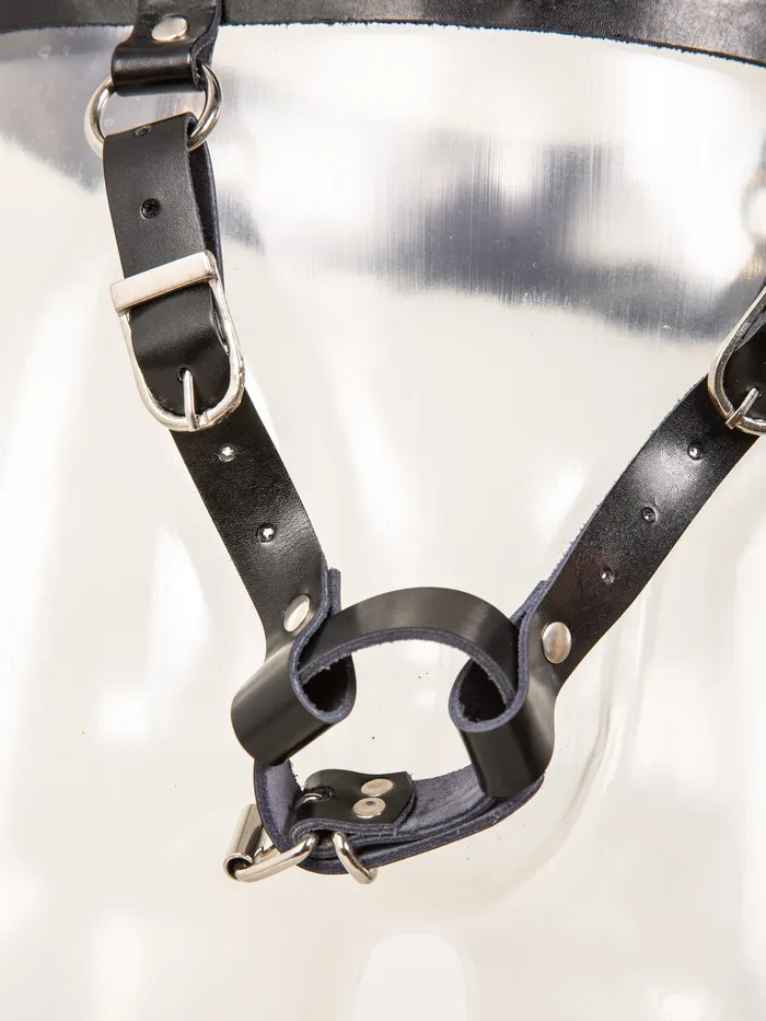 HonourSkintwocom Restraints Black Leather Penis Restraint Harness