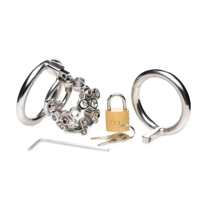 Master Series Male Sex Toys Bolted Chastity Cage With Spikes Master Series Male Sex Toys Bolted Chastity Cage With Spikes