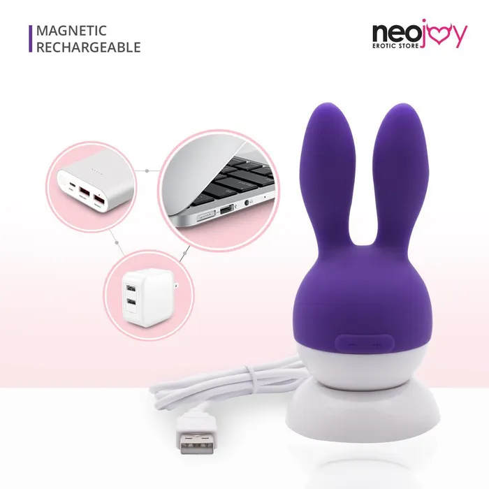 Neojoy NipClit Silicone Clitoral Vibrator USB Rechargeable 7Speed Functions Purple Neojoy Vibrators