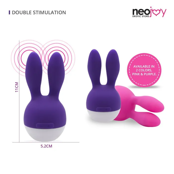 Neojoy NipClit Silicone Clitoral Vibrator USB Rechargeable 7Speed Functions Purple Neojoy Vibrators