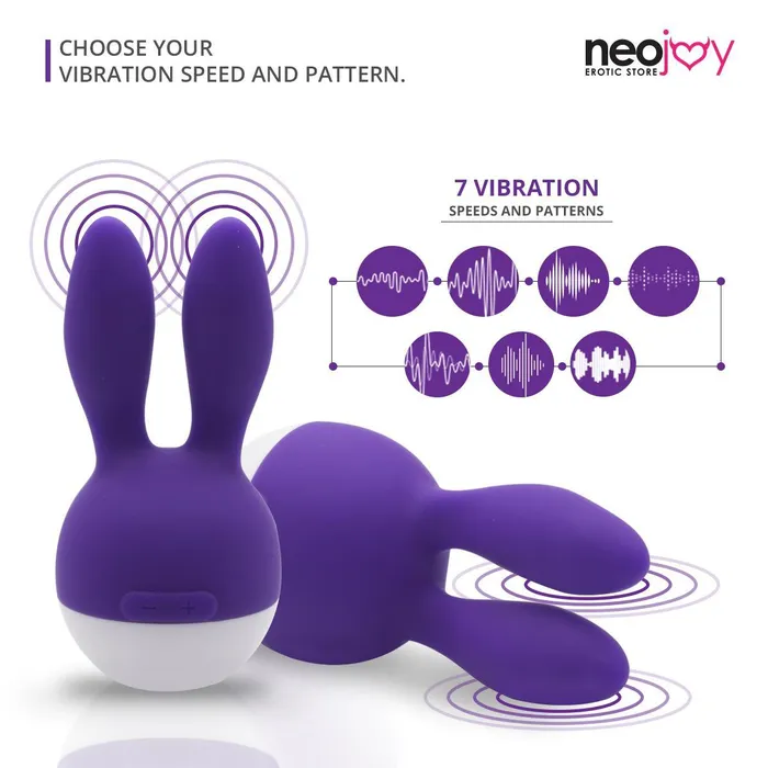 Neojoy NipClit Silicone Clitoral Vibrator USB Rechargeable 7Speed Functions Purple Neojoy Vibrators