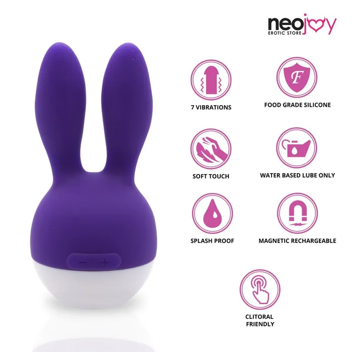 Neojoy NipClit Silicone Clitoral Vibrator USB Rechargeable 7Speed Functions Purple Neojoy Vibrators