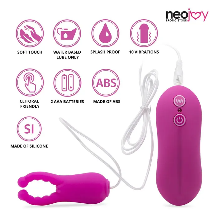Neojoy Vibrators Neojoy Multi Vibes Silicone Clitoral Vibrator 10Speed Functions Purple