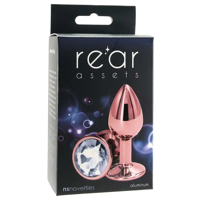 ns novelties Female Sex Toys Small Aluminum Plug with Clear Gem in Rose Gold ns novelties Female Sex Toys Small Aluminum Plug with Clear Gem in Rose Gold