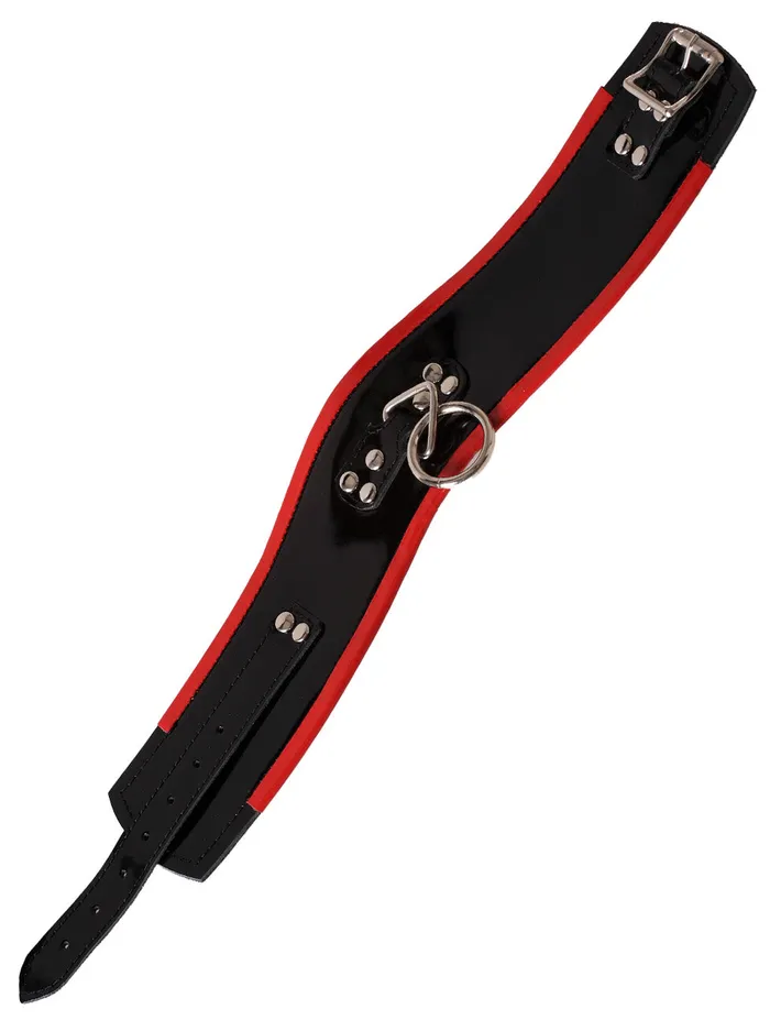 Patent Leather Posture Collar With Red Piping HonourSkintwocom Restraints