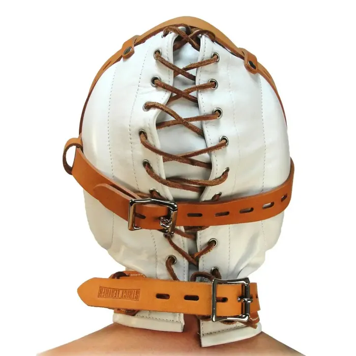 Restraints Strict Leather Strict Leather Total Sensory Deprivation White Leather Hood Restraints Strict Leather Strict Leather Total Sensory Deprivation White Leather Hood