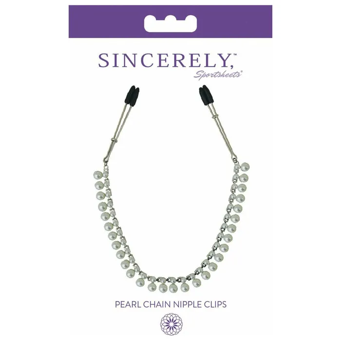 Sportsheets Nipple Clitoral Toys Sportsheets Sincerely Pearl Chain Tweezer Nipple Clips