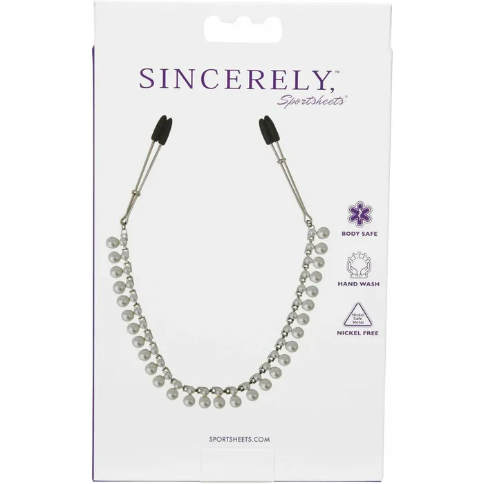 Sportsheets Nipple Clitoral Toys Sportsheets Sincerely Pearl Chain Tweezer Nipple Clips