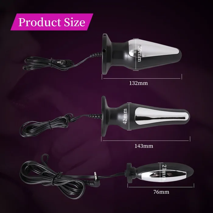Anal Oxyshop 3x Electro Shock Butt plug 3 Sizes in one pack