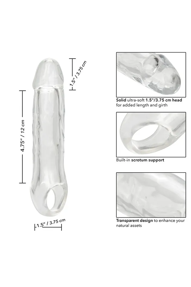 Cal Exotics Male Sex Toys Cal Exotics Performance Maxx 65 Extension with Scrotum Strap Clear