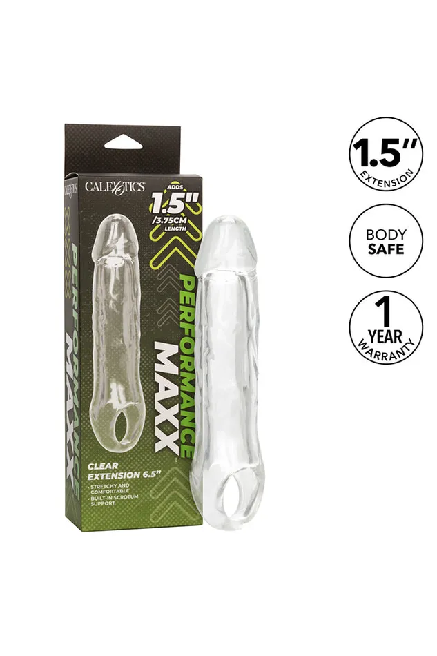 Cal Exotics Male Sex Toys Cal Exotics Performance Maxx 65 Extension with Scrotum Strap Clear