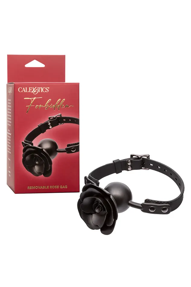 Cal Exotics Vibrators Cal Exotics Forbidden Removable Rose Gag Black