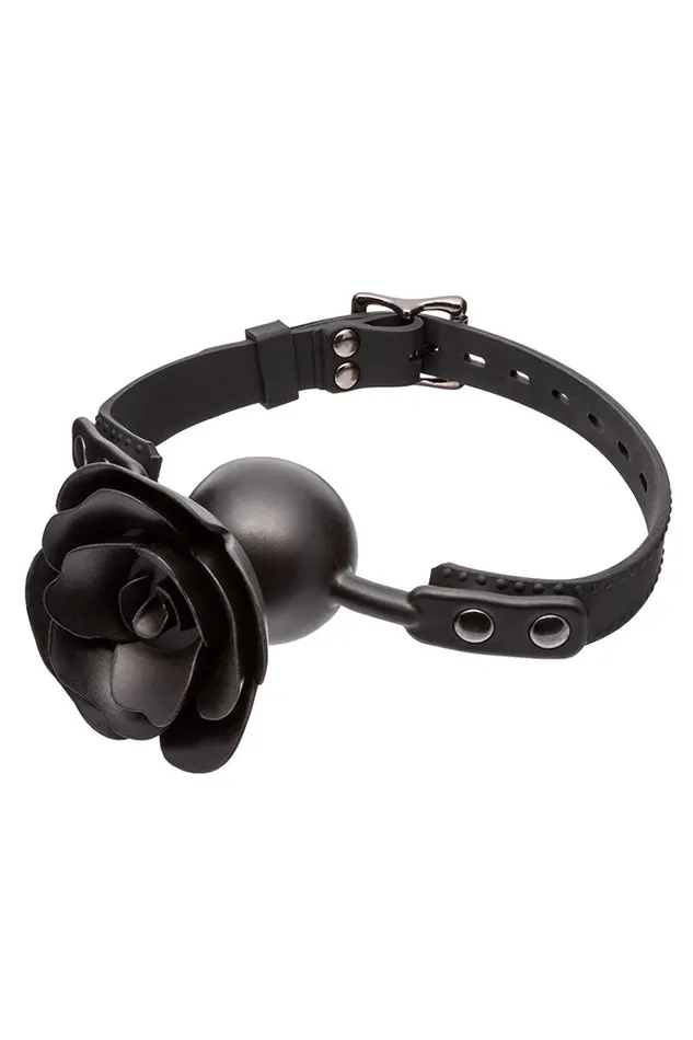Cal Exotics Vibrators Cal Exotics Forbidden Removable Rose Gag Black