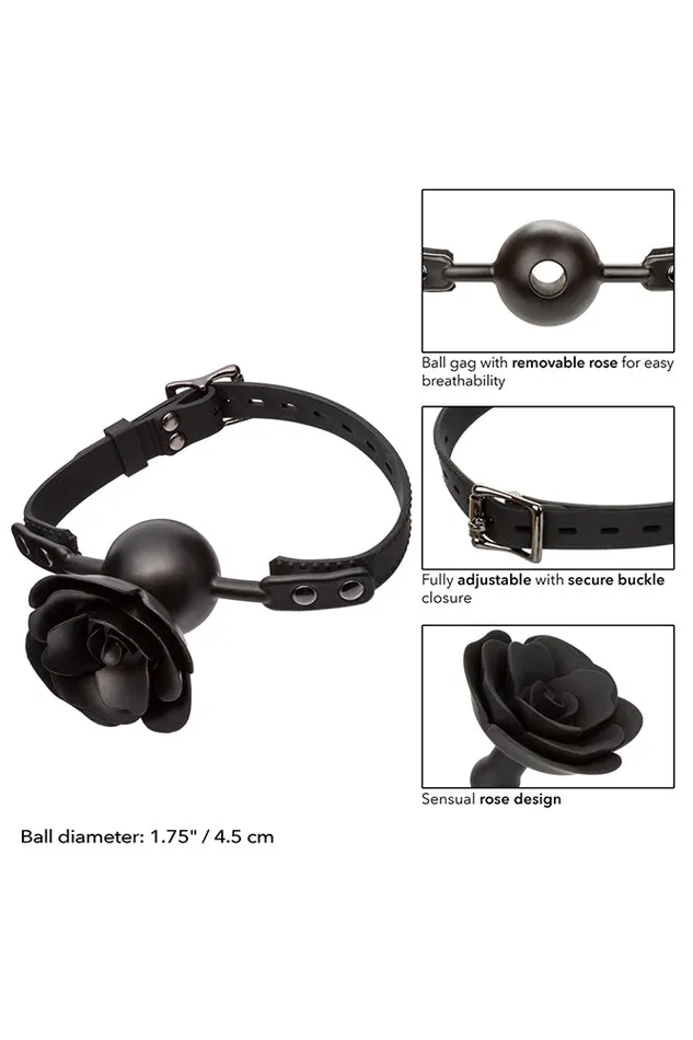 Cal Exotics Vibrators Cal Exotics Forbidden Removable Rose Gag Black