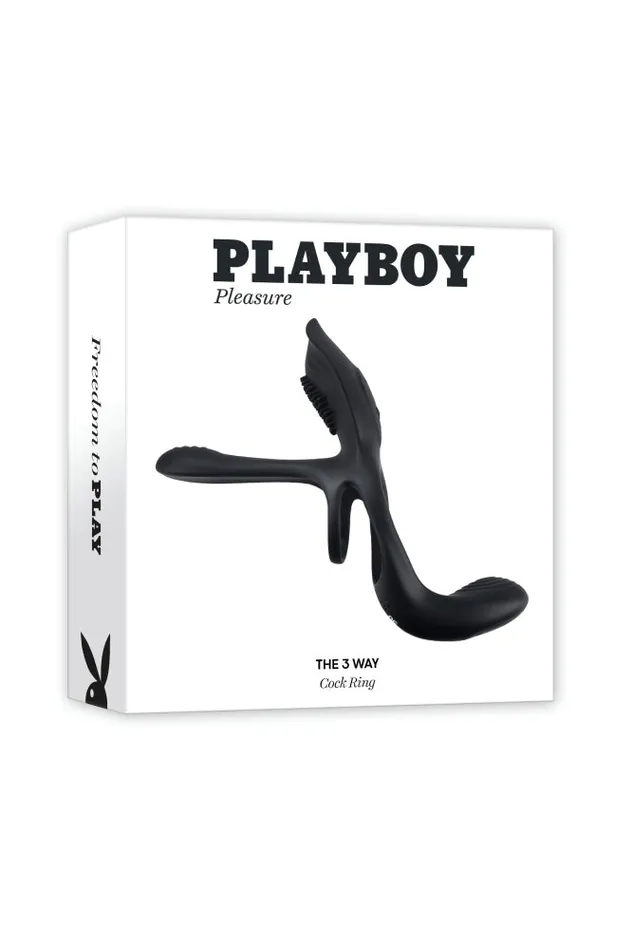 Evolved Playboy The 3 Way Vibrating Cock Ring with Remote Control Black Couples