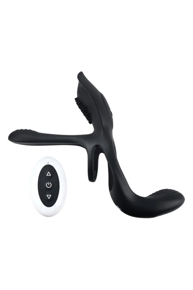 Evolved Playboy The 3 Way Vibrating Cock Ring with Remote Control Black Couples