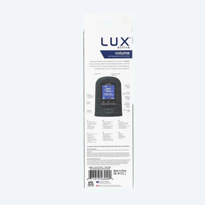 Male Sex Toys BMS LUX Active Volume Rechargeable Penis Pump