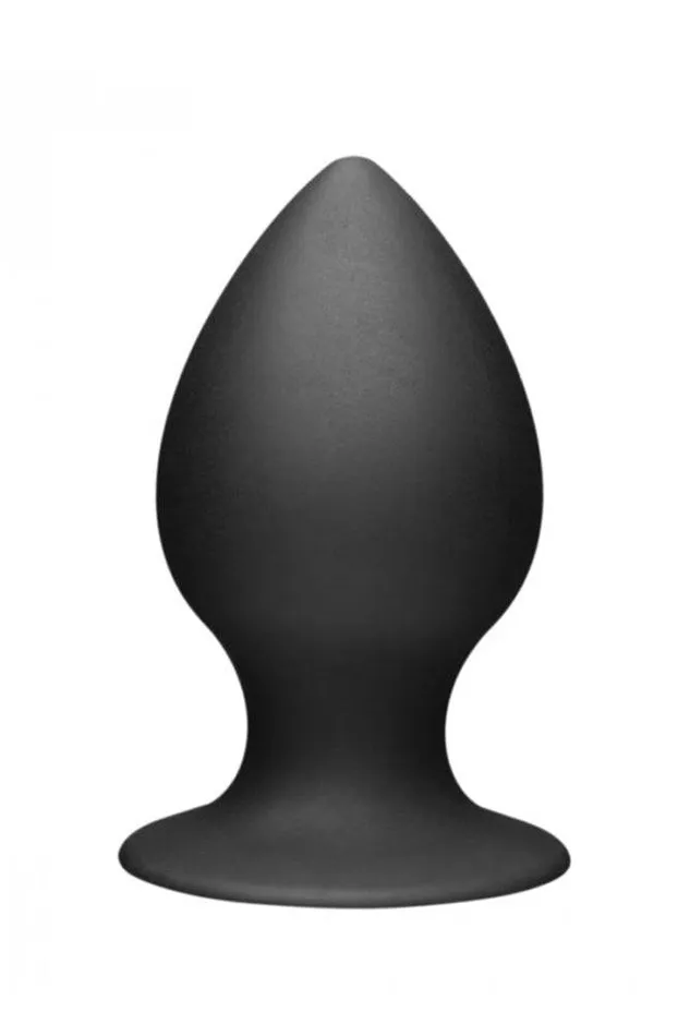Male Sex Toys XR Brands Tom of Finland Silicone Anal Plug Medium Black XR Brands
